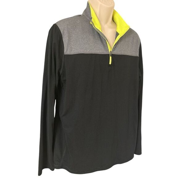 AMERICAN EAGLE quarter zip pullover - men's Size large Black Gray - Picture 2 of 7